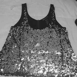 Sequin silver and black top from macy's