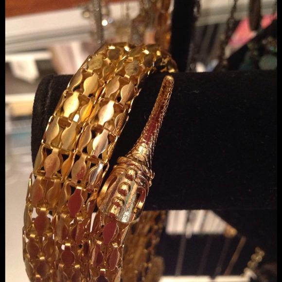 Fork Tongued Snake Gold-tone Bracelet BUNDLED! - Picture 2 of 3