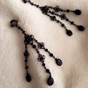 Liz Palacios Chandelier Blk. Crystal Earrings