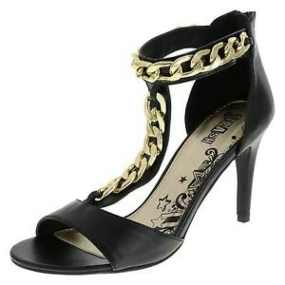 Gold chain heels