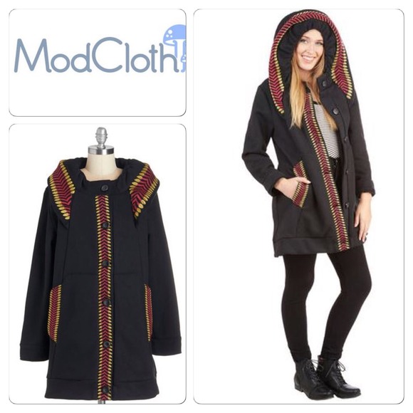 ModCloth Jackets & Blazers - 🎉SALE🎉Modcloth Mellow MomentBlack EmbroideryCoat