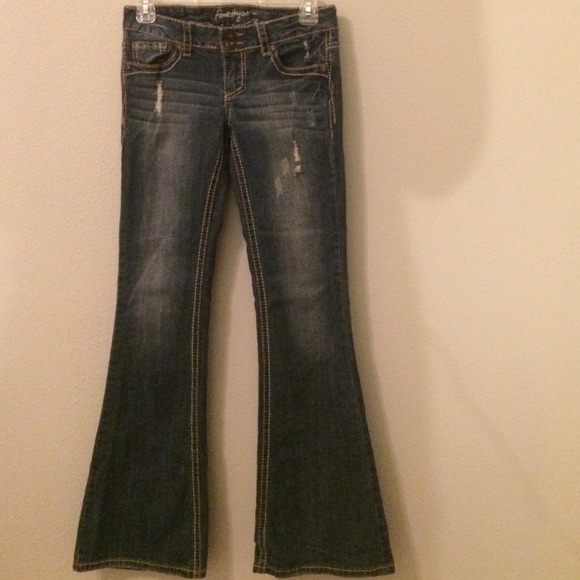 Distressed Amethyst Flare Jeans