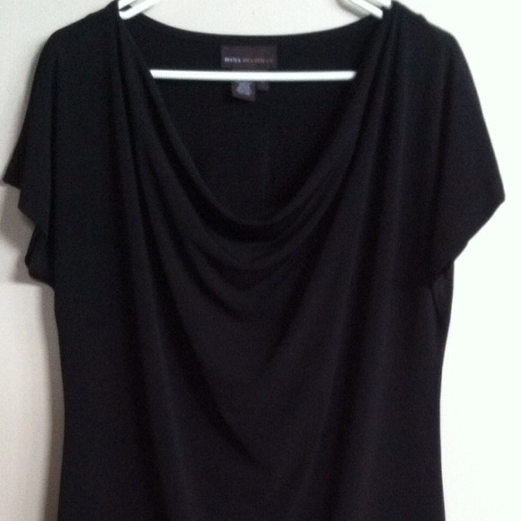 Dana Buchman L Cowl Neck Short Sleeve Blouse