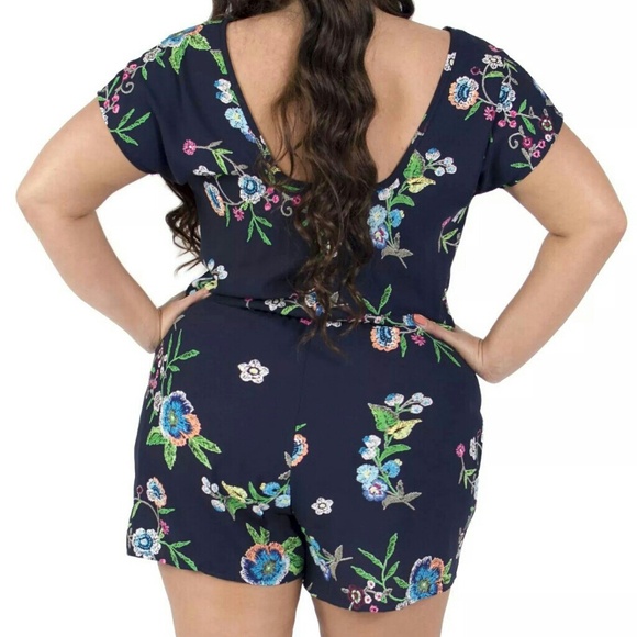 Plus Size Floral Print Romper / Jumper 1XL 2XL 3XL - Picture 2 of 4