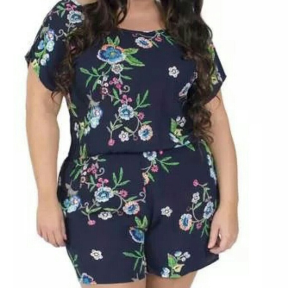 Plus Size Floral Print Romper / Jumper 1XL 2XL 3XL - Picture 4 of 4