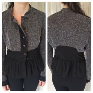 Black/Gray Peplum Jacket