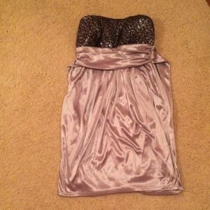 Strapless silver dress