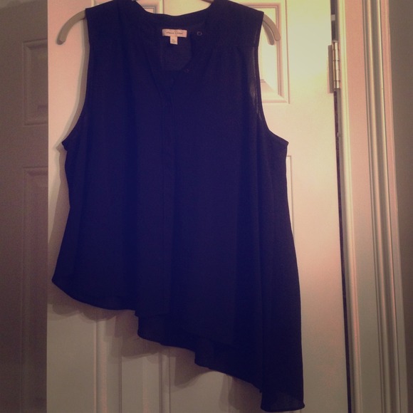 Silence and noise black uneven shirt