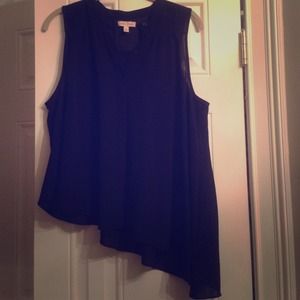 Silence and noise black uneven shirt