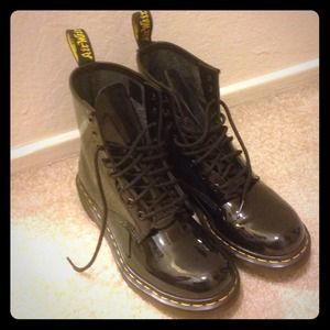 Patent Black Doc Marten Boots
