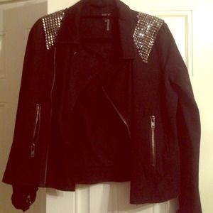 Black spiked and studded jacket