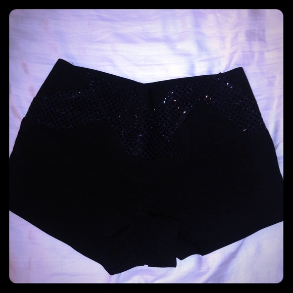 Black Sequin Shorts