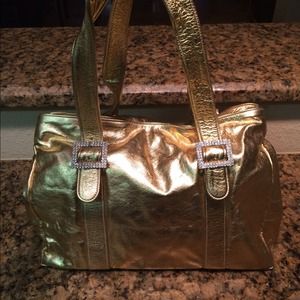 Gold Tote With Rhinestones