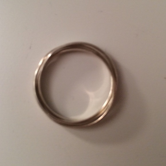 Three band sterling silver ring
