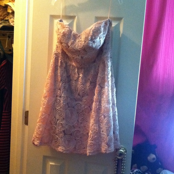 Pink flowered cocktail dress