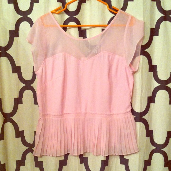 Pink peplum top
