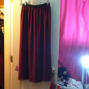 Black and burgundy maxi skirt