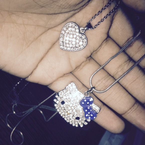 Heart & Hello Kitty Rinestone Necklaces