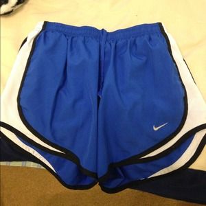 Blue white and black nike shorts