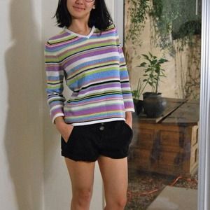 Casual Knit Striped Sweater