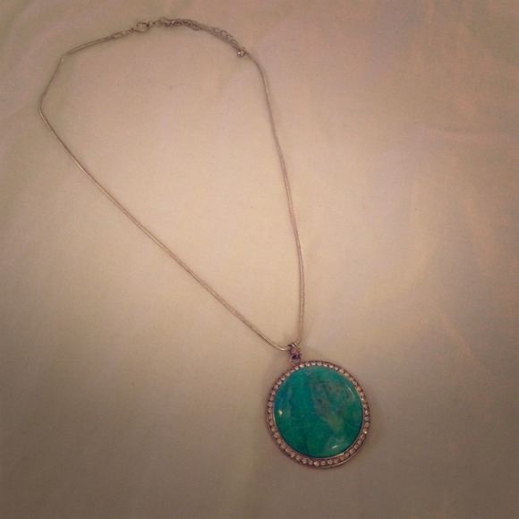 💚 Turquoise Rhinestone Statement Piece Necklace