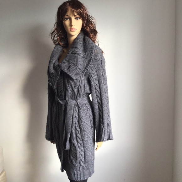Charcoal Liu-Jo long sweater coat Size L