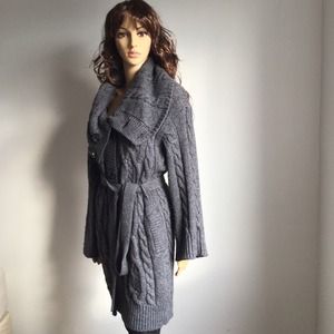 Charcoal Liu-Jo long sweater coat Size L