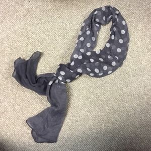 Grey polka dot scarf
