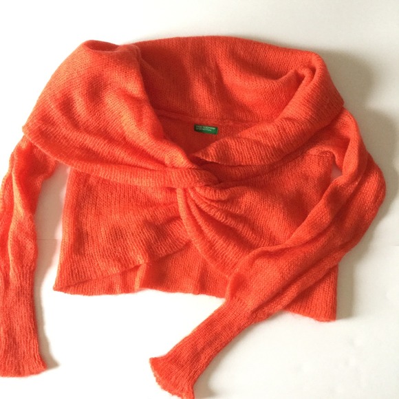 Burnt orange sweater shrug Size L