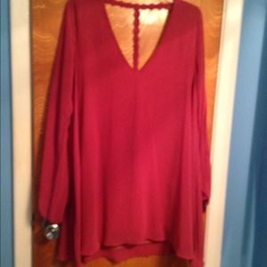 Dark pink open arm dress. Cute back size large