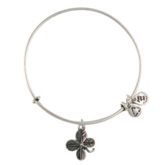 Authentic Alex & Ani Lucky Clover Charm Bangle