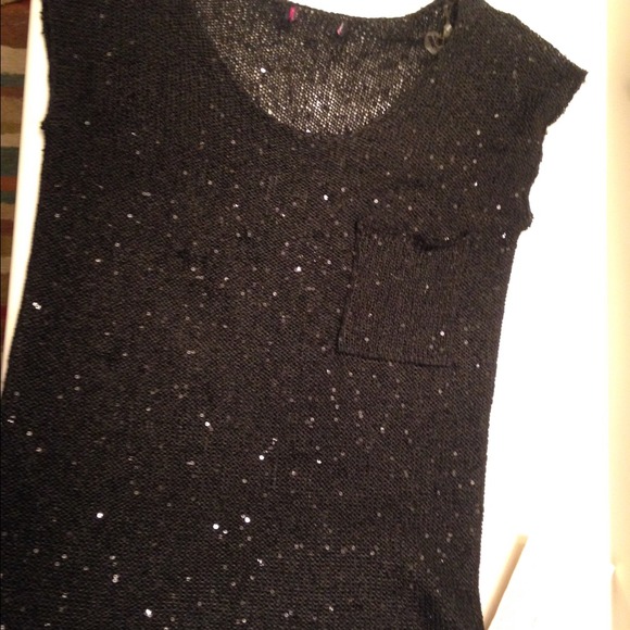 Black Sequin sweater with pocket