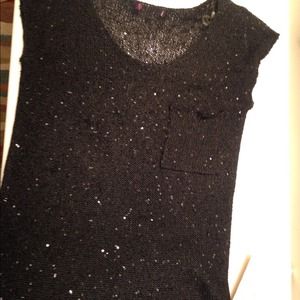Black Sequin sweater with pocket
