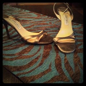 Jimmy Choo slingback bronze heels
