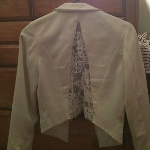 Cream lace blazer