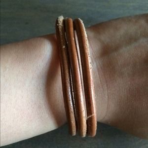 Rustic leather bracelet (real leather)