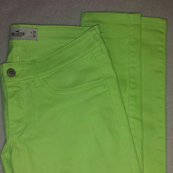 Neon Yellow Hollister Skinny Jeans