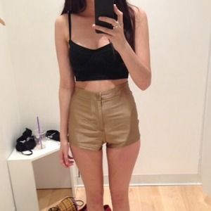 Gold American Apparel Disco Shorts