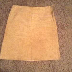 Leather suede beige Skirt 🌻