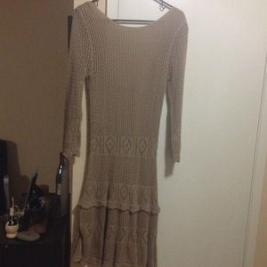 Victoria's Secret tan crochet dress