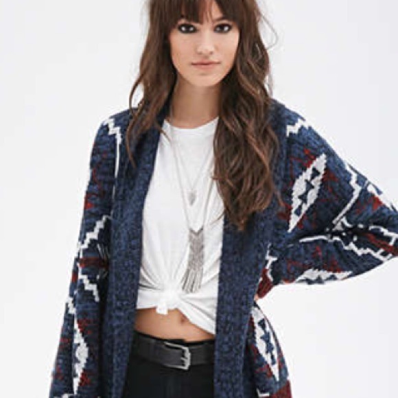 Tribal pattern cardigan