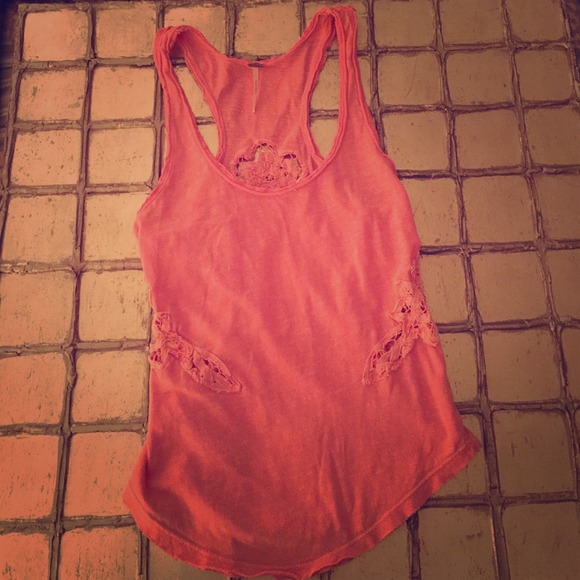 Free People Racer Back Tank in Coral