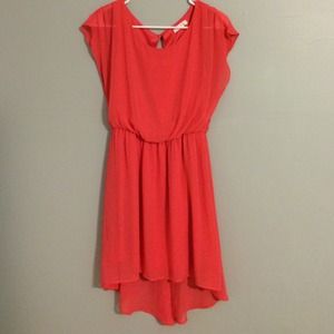 High low peach dress