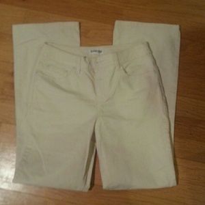 Ladies cream color corduroys.