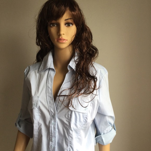 Baby Blue NY & Company button down shirt Size XL