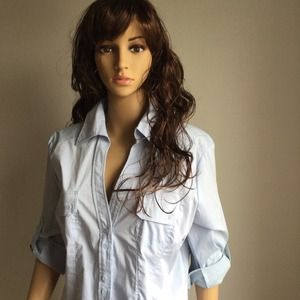 Baby Blue NY & Company button down shirt Size XL