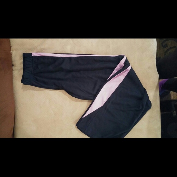 YL Champion navy and lavender work out pants - Picture 1 of 3