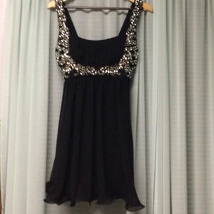 Short black formal with sequin detail