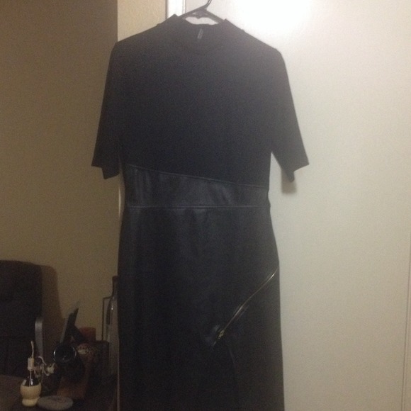All black dress with side zipper