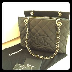 SOLD!  Chanel quilted petite timeless tote